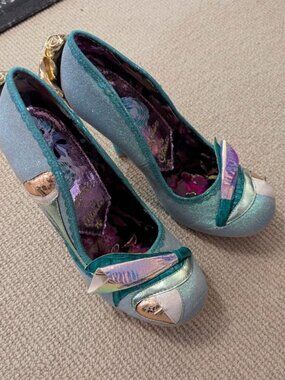 Irregular Choice Evening Stroll shoes - glitter green